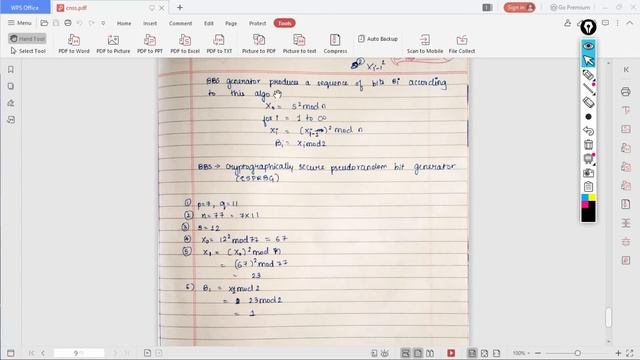 #BBS BBS(Blum Blum Shub Generator) Explained In Detail | Blum Blum Shum Algorithm With Example.