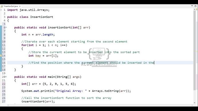 Insertion Sort Program in Java | Step-by-Step Code Walkthrough | InsertionSort смотреть онлайн