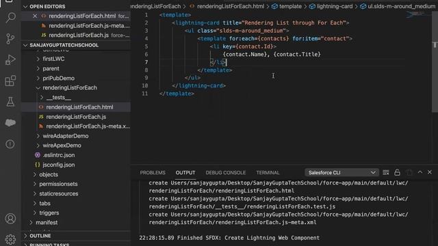 19 LWC | Render a List using for each loop in HTML | Lightning Web Component Training Session смотреть онлайн