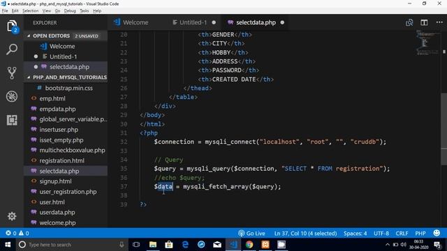 How to Select/View Data from Database using PHP and Display into Bootstrap Table Format In HINDI смотреть онлайн