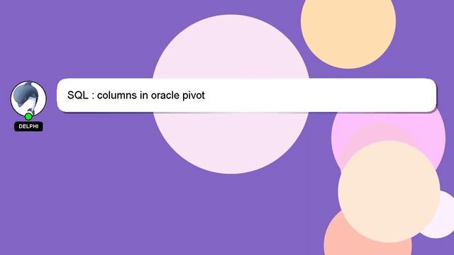 SQL : columns in oracle pivot смотреть онлайн