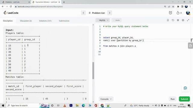 1194. Tournament Winners | Leetcode SQL Hard смотреть онлайн