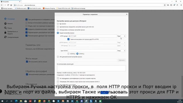 Настройка прокси в Flashpeak/Slimjet browser смотреть онлайн