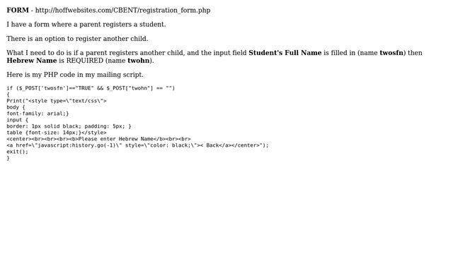 Wordpress: If input field has value Require another field - PHP смотреть онлайн