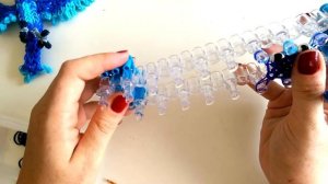 Попугай Голубчик Рио из резинок 3D Blu Macaw Rio Rainbow loom bands 3D