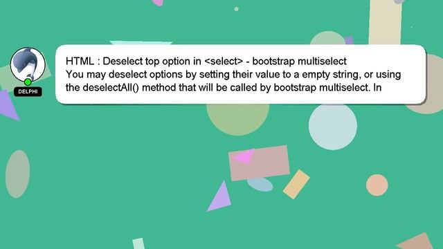 HTML : Deselect top option in select - bootstrap multiselect смотреть онлайн