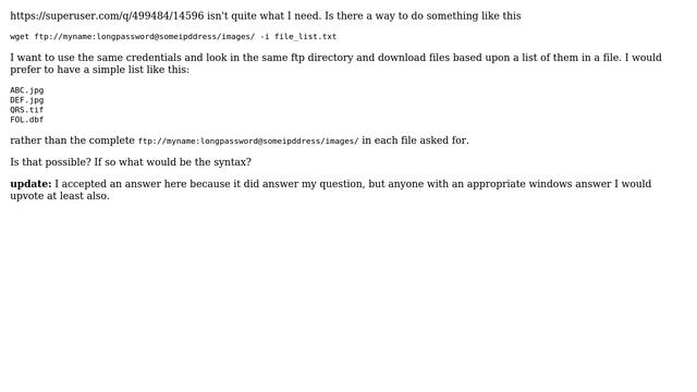 wget ftp with credentials for a list of files смотреть онлайн