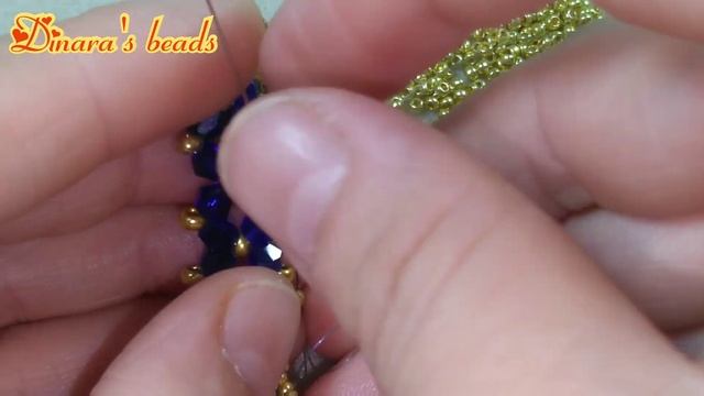 Bicones beads bracelet / Браслет из биконуса и бисера / смотреть онлайн