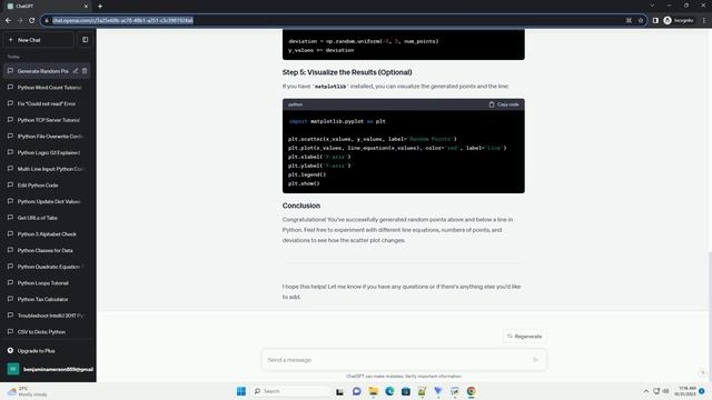 Generate random points above and below a line in Python смотреть онлайн