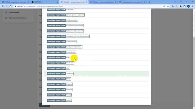 Как настроить автоматическую отправку лидов из лид-форм TikTok в партнерскую сеть LeadRock смотреть онлайн