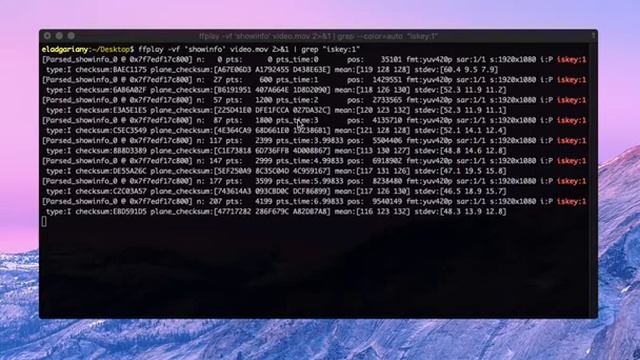 FFplay: Use showinfo to find I-frames of a Video смотреть онлайн