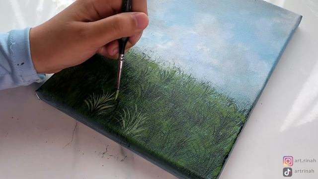 Paint raindrops effect in just THREE STEPS ! EASY Rainy Day Acrylic Painting for tutorial Beginners смотреть онлайн
