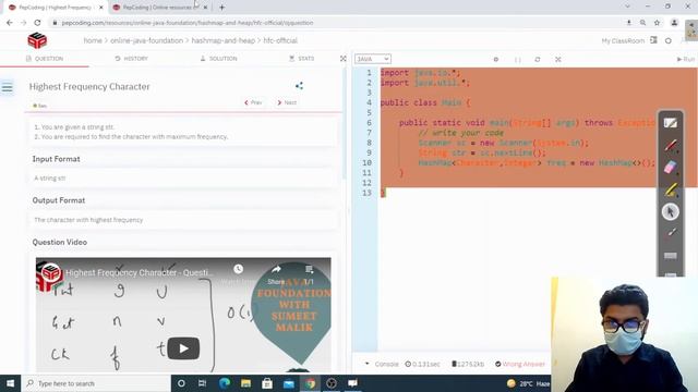 Highest frequency character | HashMap and Heap | In English | Java | Video_2 смотреть онлайн