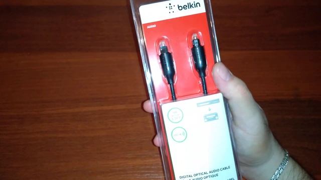 Распаковка оптического кабеля (Hi-Fi) Belkin Toslink/Toslink 1м (F3Y093BT1M) из М.Видео. смотреть онлайн