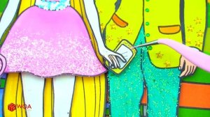 Бумажные Куклы Одеваются - Барби Единорог Замок Искусство Бумаги - Barbie Story & Crafts