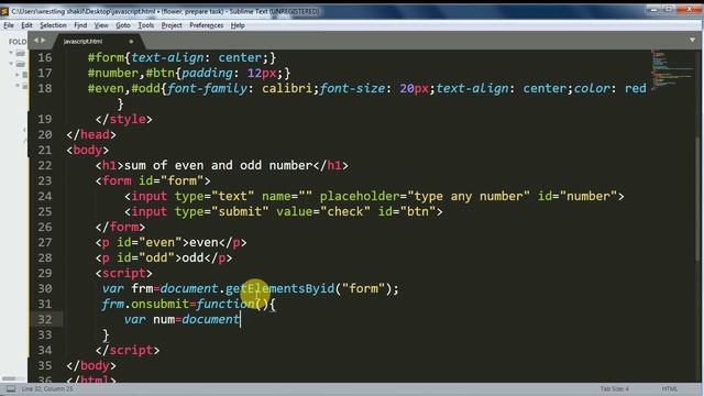 Sum of even and odd number with JavaScript and html project смотреть онлайн