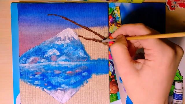 Как нарисовать акрилом пейзаж, пошагово, часть 2 смотреть онлайн