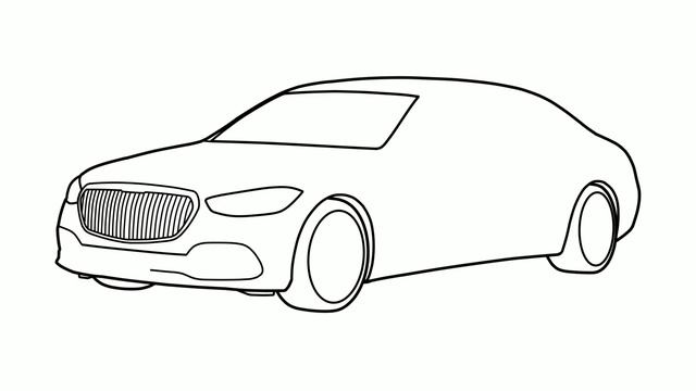 How to draw MERCEDES MAYBACH S580 2021 / drawing Mercedes-Benz s-class w223 2020 car смотреть онлайн