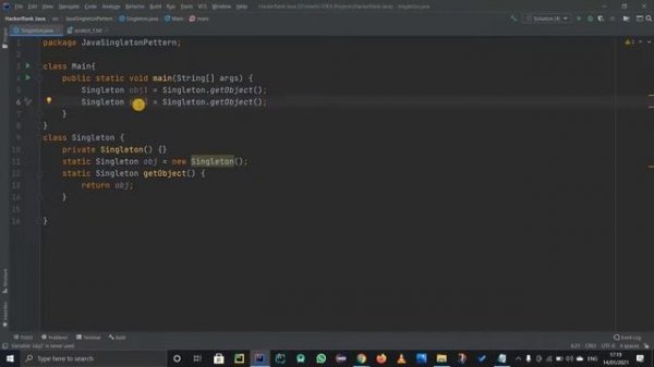 JAVA SINGLETON PATTERN | HACKERRNAK SOLUTION | JAVA ADVANCED EXPLANATION