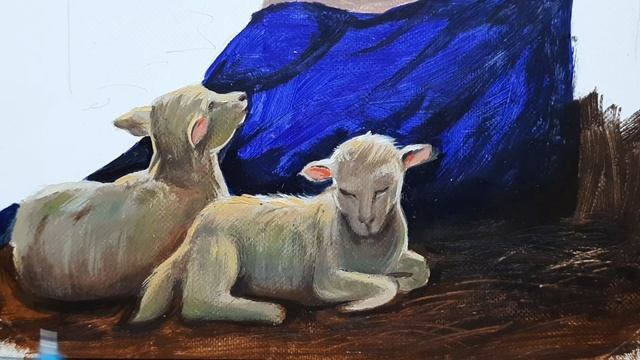 Mother and child | Christmas Acrylic painting смотреть онлайн