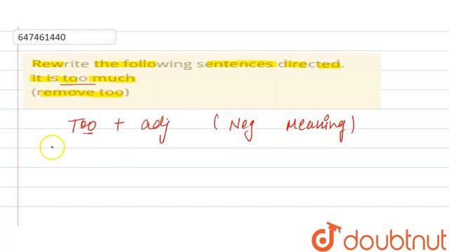 Rewrite the following sentences directed. It is too much(remove too) | CLASS 14 | REMOVAL OF TO... смотреть онлайн