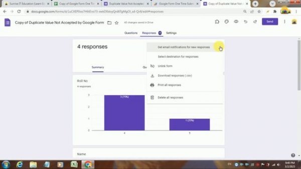 Google Form Duplicate Data Not Accepted II unique Value enter in google form II गुगल फॉर्म