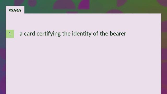 Identity card | meaning of Identity card смотреть онлайн