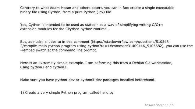 PYTHON : Compile main Python program using Cython смотреть онлайн