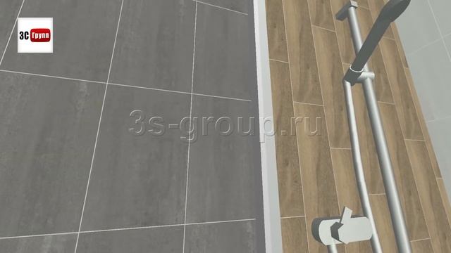 Плитка «Ломбардиа» Керама Марацци в интерьере ванной | 3D-раскладка смотреть онлайн