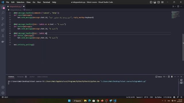 آموزش ساخت ربات تلگرام با زبان پایتون - Message Handler | 06 смотреть онлайн