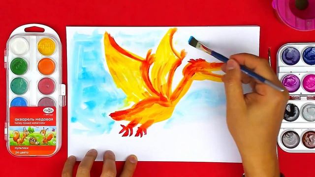 ПТЕРОЗАВР урок рисования - Как нарисовать ДИНОЗАВРА - акварель смотреть онлайн