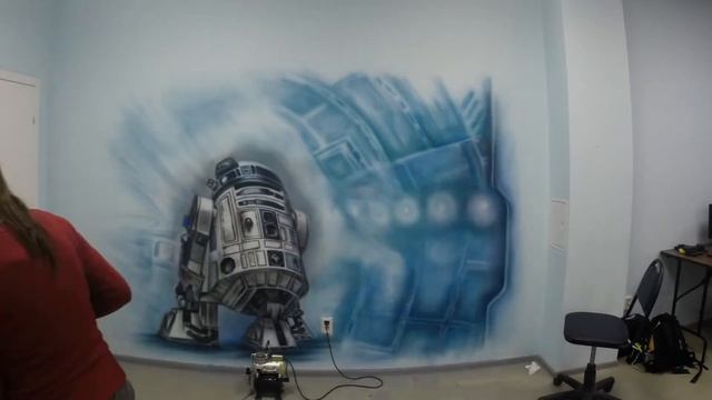 Аэрография на стене. Процесс смотреть онлайн