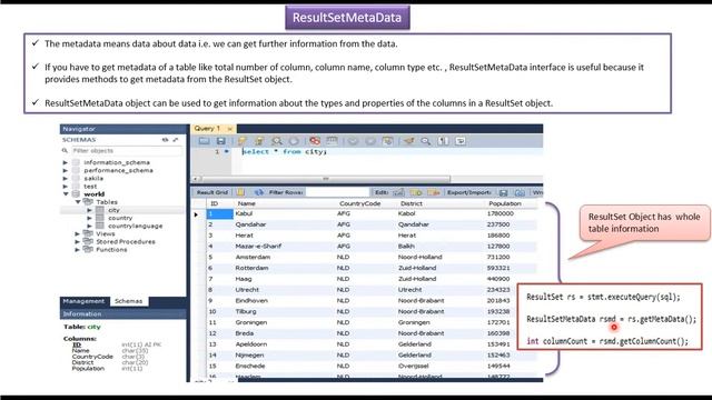 What is JDBC ResultSetMetadata? | JDBC смотреть онлайн
