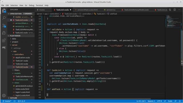 JSON Ajax Task List Part 5 (Play using Scala) смотреть онлайн