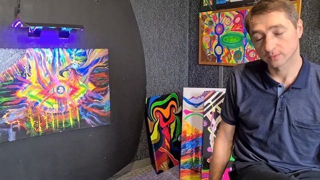 В гостях у художника Дениса #Derugo.art Картины обереги и абстракции. Эзотерика творчества. смотреть онлайн