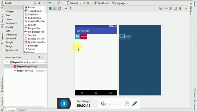 custom toast in android смотреть онлайн