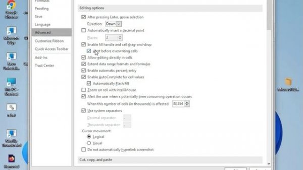 How to fix flickering cursor in Excel windows 10 or 11