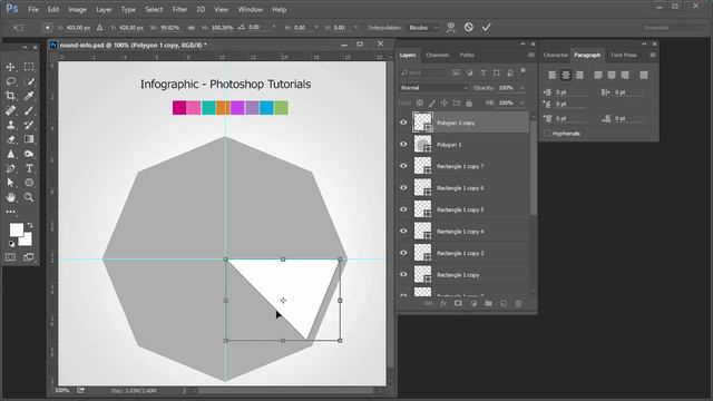 InfoGraphic Tutorial in Photoshop #06 - Polygon sides multiple colors смотреть онлайн