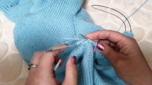 Маленькая хитрость как незаметно убавить петли рукава