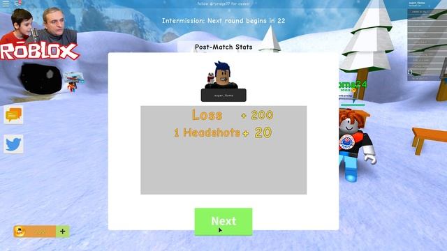 Роблокс битва снежками или симулятор бросания снежков? | ROBLOX по русски. смотреть онлайн