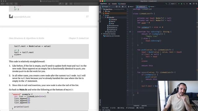 Data Structures & Algorithms in Kotlin - Linked List push/append смотреть онлайн