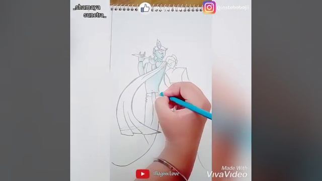 Canvas Sketch | Radhe-Shyam | Murli Manohar | Art Vlog #1 | Magixx Love смотреть онлайн