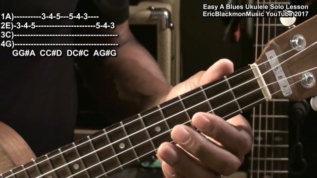 Ukulele Blues In A - Am Pentatonic Solo Lesson Tutorial @EricBlackmonGuitar смотреть онлайн