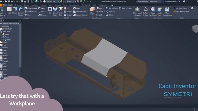 Autodesk Inventor & Cadit 2021: Sheet Metal reference flange смотреть онлайн