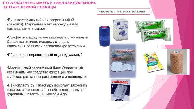 Тема 3  Аптечка для оказания первой помощи