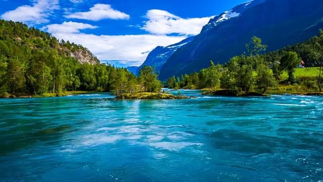Расслабляющий шум невероятно красивой реки в горах. Relaxing noise of a river and birdsong. смотреть онлайн