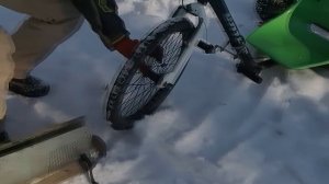 Снегокат с мотором своими руками  - детский полу-снегоход из трайка с двигателем от мотокосы