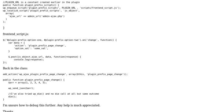 Wordpress: Custom plugin giving: wp-admin/admin-ajax.php 400 (Bad Request) смотреть онлайн