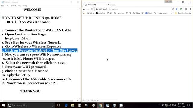 HOW TO SETUP D-LINK N 150 HOME ROUTER AS WiFi Repeater and connect to Desktop. смотреть онлайн