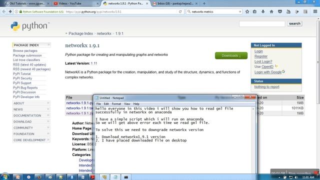 How to Read gml file in Networkx(Anaconda) on Windwos | How to solve read_gml error in Anaconda смотреть онлайн
